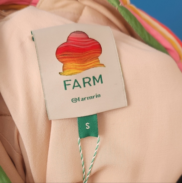 FARM Rio Multicolor Surreal Sleeveless Midi Dress Fringe Sm NTW - Picture 7 of 9